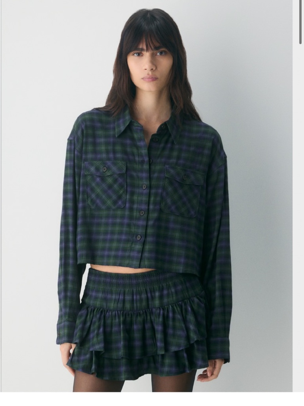Aritzia Set- Sundays Best Plaid Top and Skort